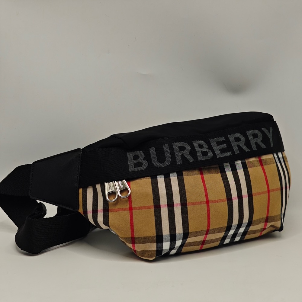 Burberry Black and Tan Belt Bag